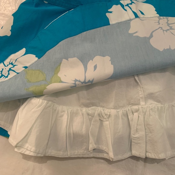 Hollister Blue Flower Cotton Mini Skirt Size Medium - Picture 7 of 8